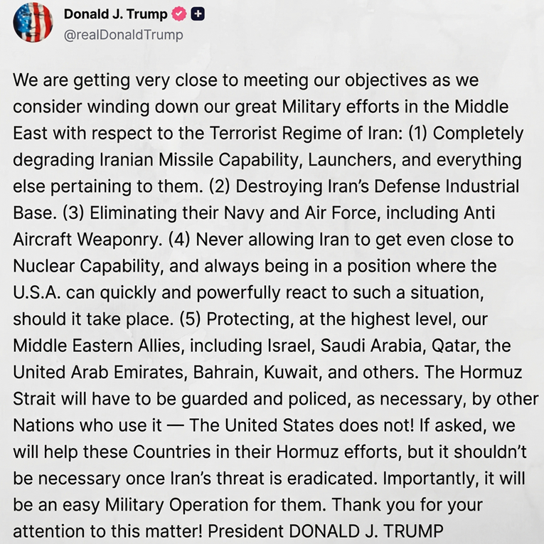 Trump: Razmatramo smanjenje vojnih napora na Bliskom istoku