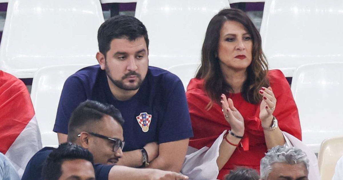 Supruga i sin Zlatka Dalića snimljeni na tribinama u Kataru
