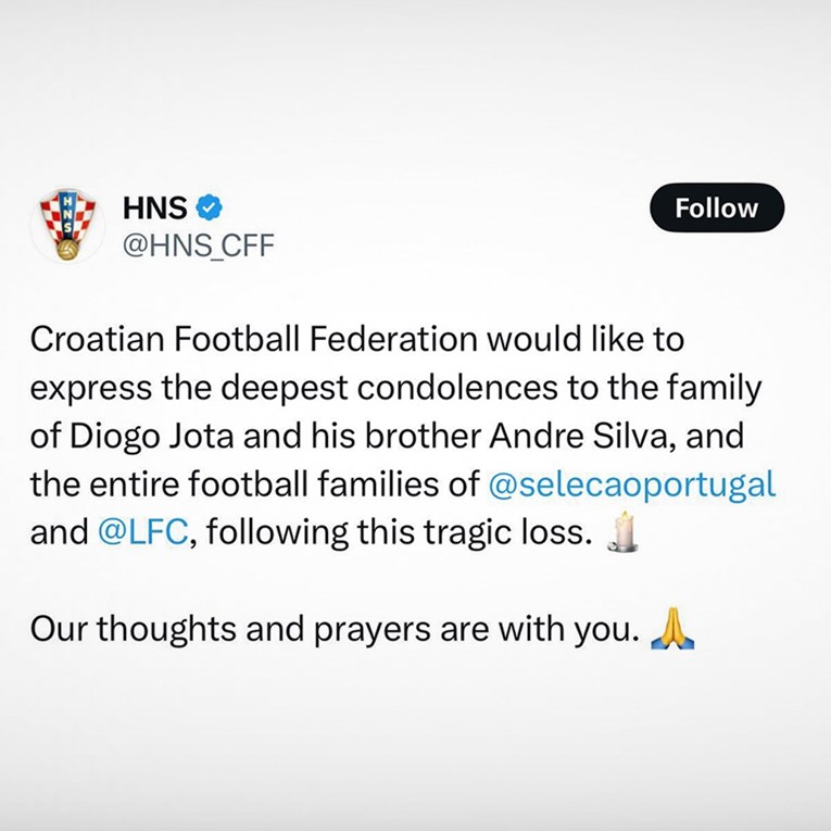 HNS se oprostio od Dioga Jote