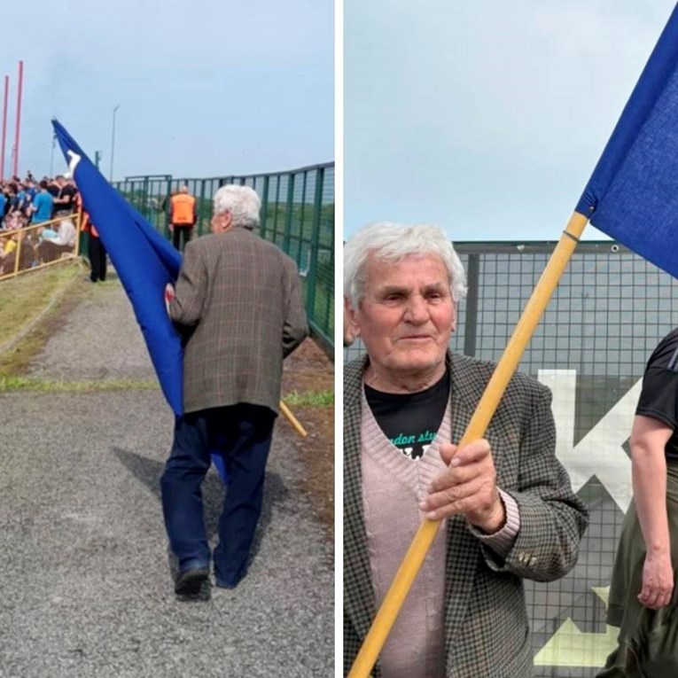 Deda gledao Dinamo s posebnom zastavom. Navijači: To je Dinamo, a ne naše zvjezdice