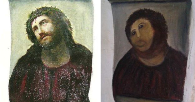 Mislila restaurirati Isusovu sliku pa je unakazila. Sad je umrla