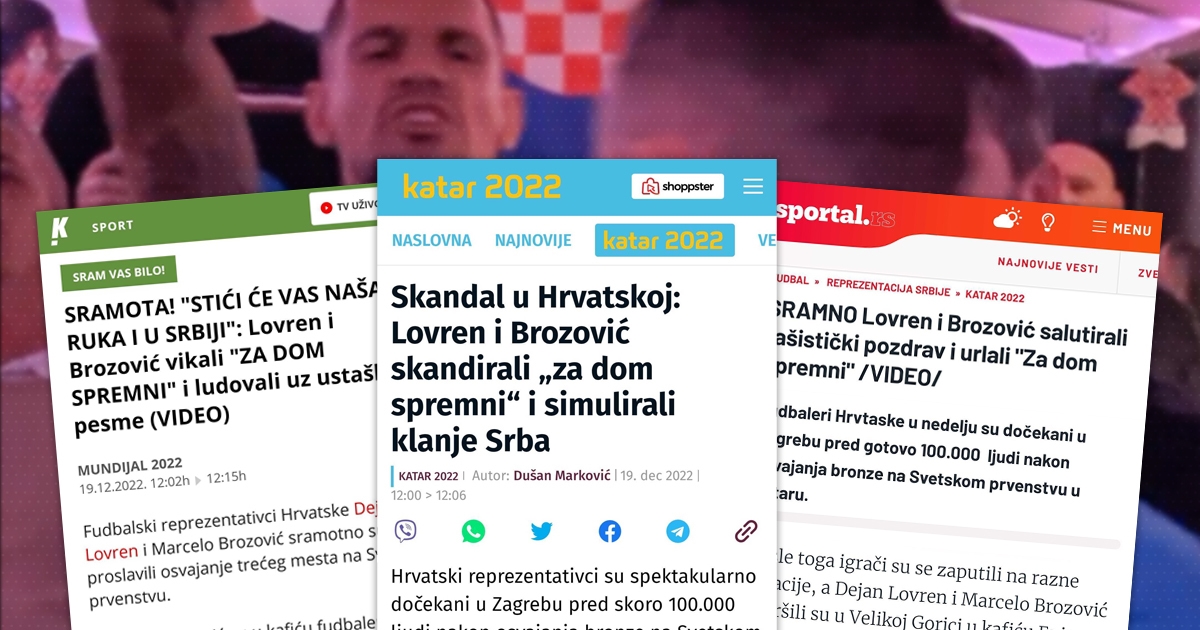 Srpski mediji: Lovren i Brozović simulirali klanje Srba i prstima radili pištolje