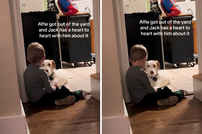 Mališan objašnjavao psu zašto ne smije pobjeći, snimka dirnula milijune