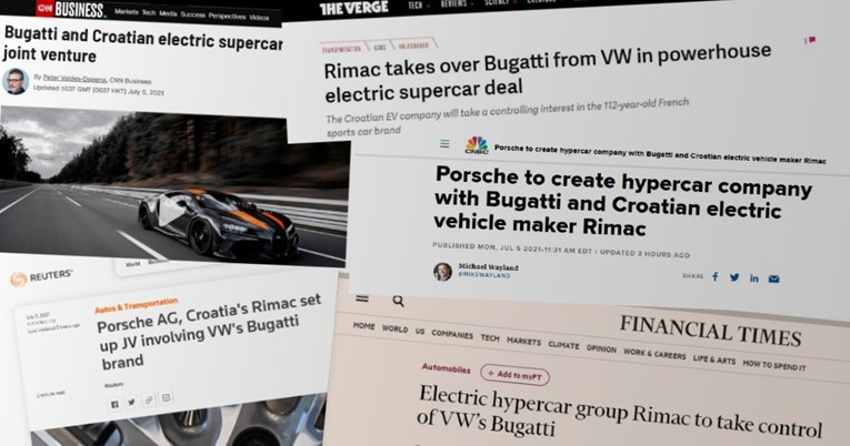 O Rimčevom preuzimanju Bugattija pišu CNN, Reuters, Financial Times...
