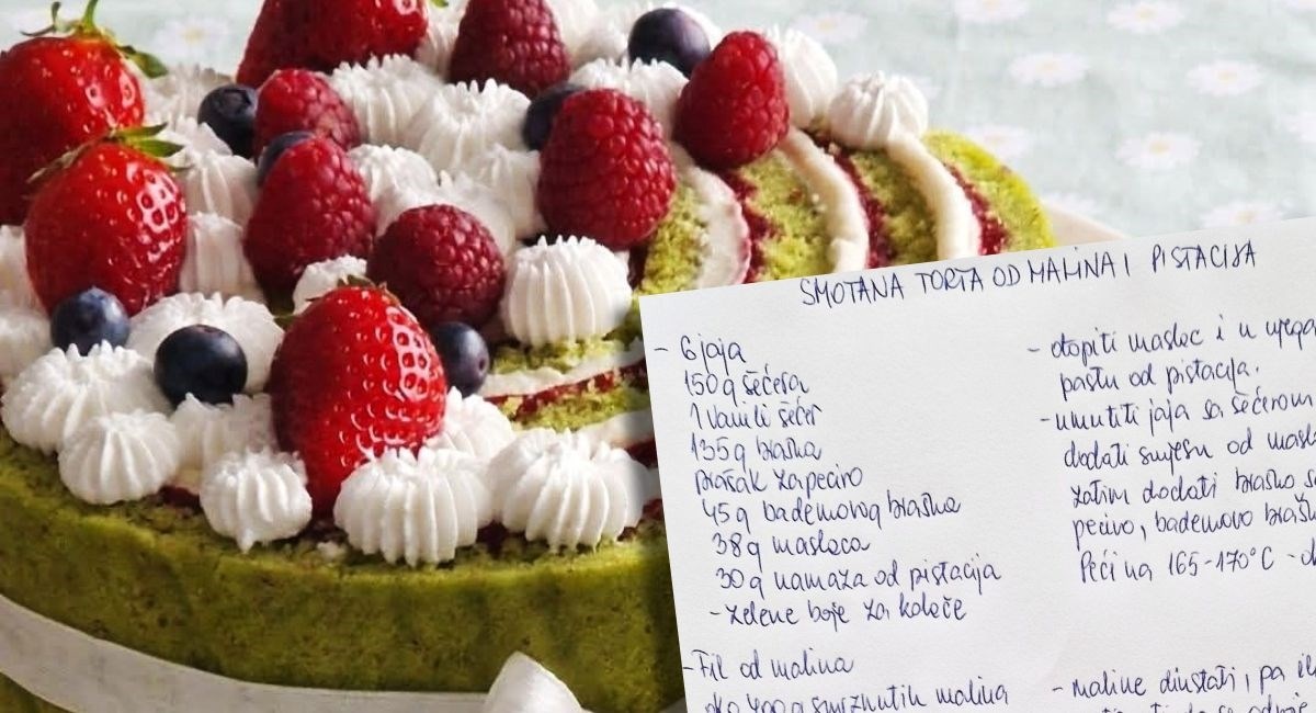 Za smotanu tortu od malina i pistacija svi će vas tražiti recept. Imamo ga