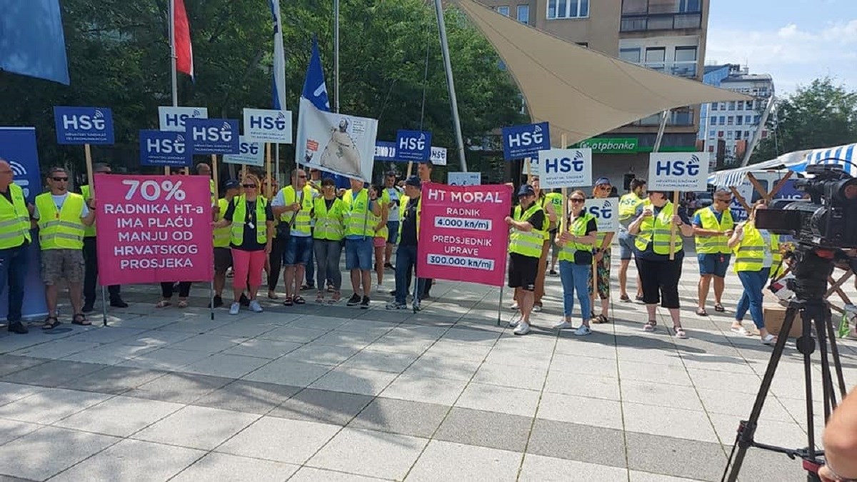 VIDEO U Osijeku održan prosvjed sindikata telekomunikacija
