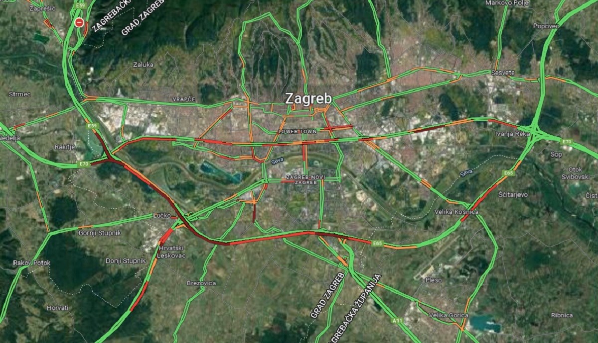 Ogromne gužve na cestama. Na zagrebačkoj obilaznici kolona 16 kilometara, na Lučkom 2