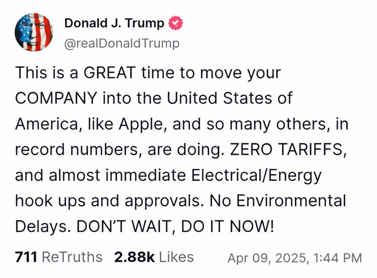 Trump: Nemojte čekati, odmah preselite svoju tvrtku u SAD