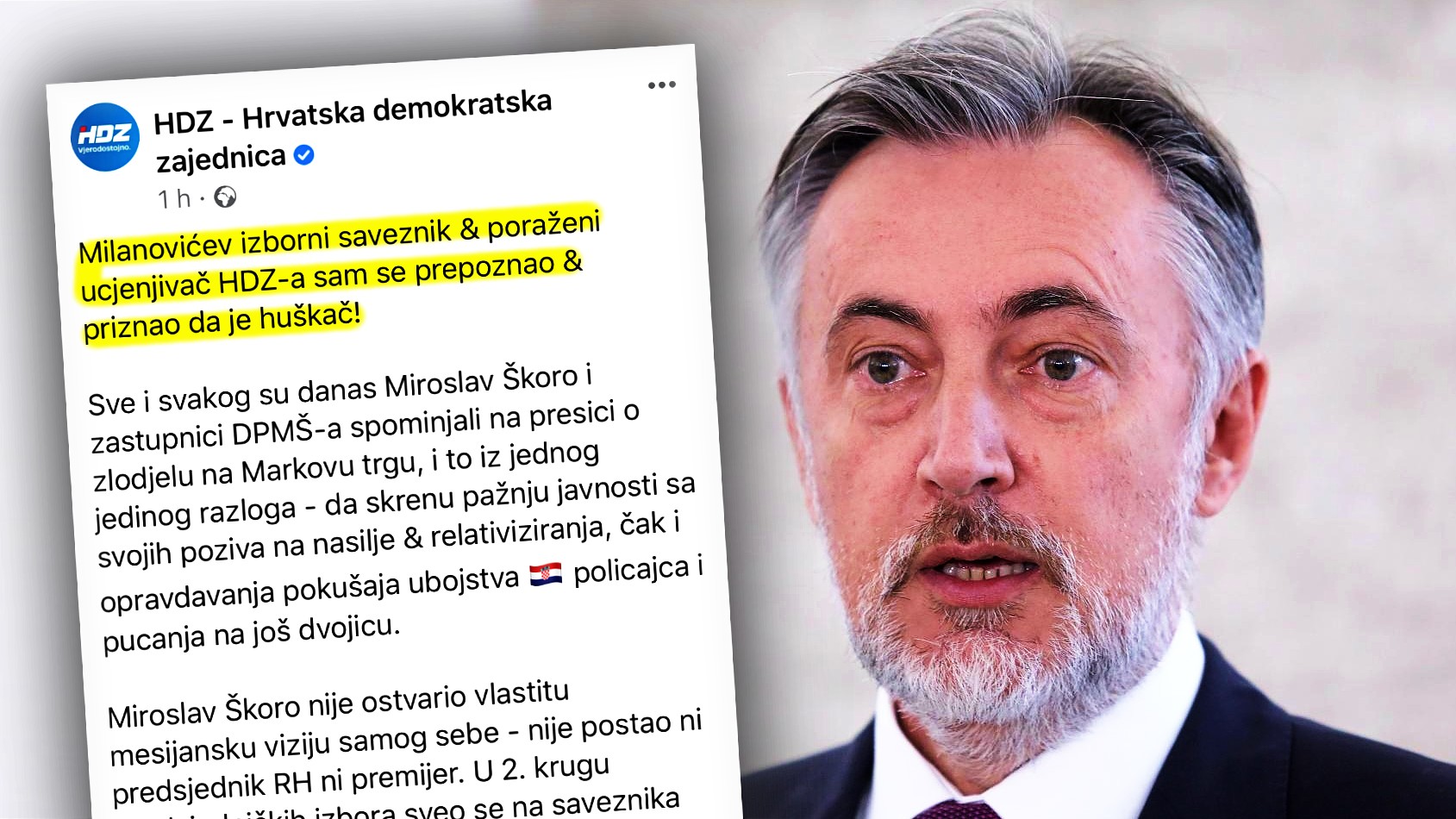 HDZ napao Škoru: Milanovićev saveznik i poraženi ucjenjivač priznao da je huškač