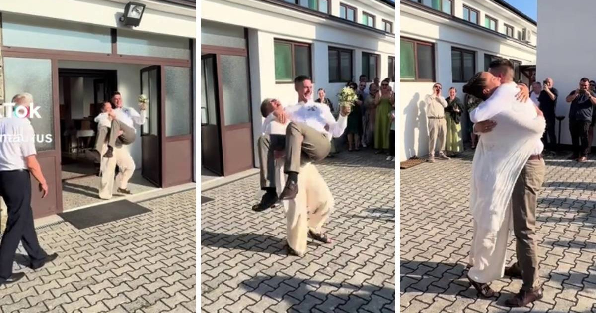 Video mladenaca iz Hrvatske postao hit: Mladenka prenijela mladoženju preko praga