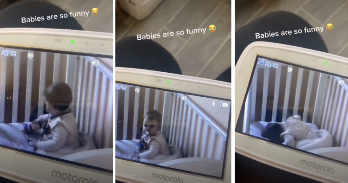 Beba se igrala u krevetiću, mama je upozorila da spava pa snimila komičnu reakciju