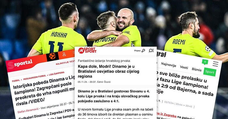 Mediji iz Srbije i BiH: Dinamo nakon katastrofe dijeli lekcije u Ligi prvaka