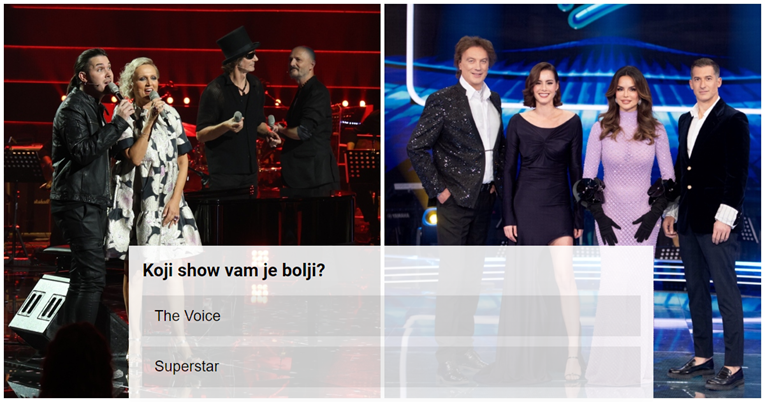 ANKETA Koji show vam je bolji - The Voice ili Superstar?