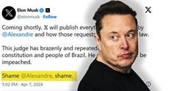 Brazilski sudac pokrenuo istragu protiv Muska. Musk: Zašto to radite?