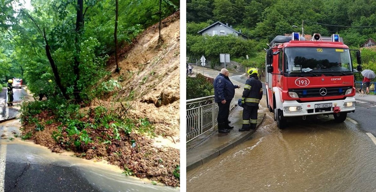 VIDEO Nevrijeme i tuča u Zagrebu, odron na Sljemenu, vatrogasci ispumpavali vodu