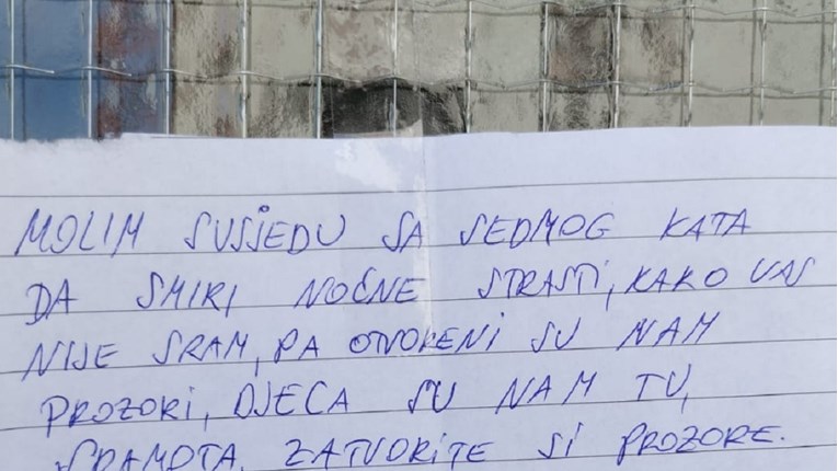 Ženi iz Zagreba zbog glasnog seksa ostavili poruku: Kako vas nije sram, djeca su tu?