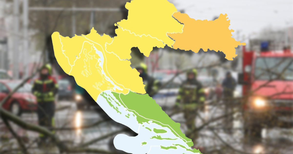 DHMZ izdao upozorenja za gotovo cijelu Hrvatsku, dio zemlje pod narančastim alarmom