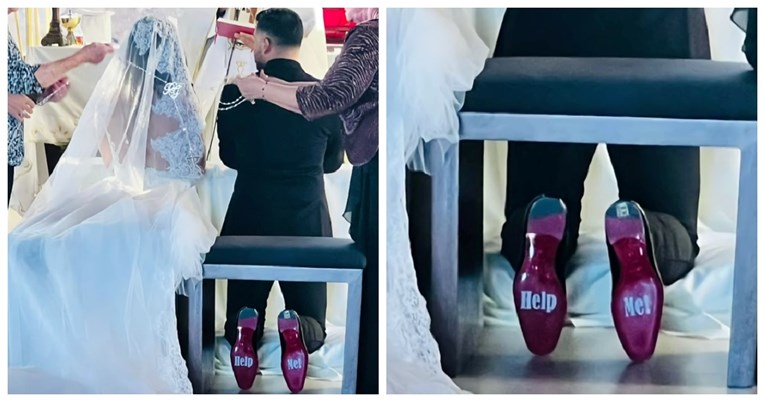 "Ovako se moj muž pojavio na vjenčanju": Mladoženja porukom na cipelama nasmijao sve