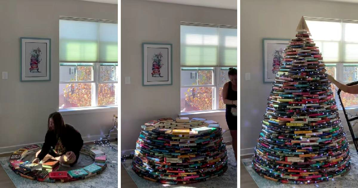 Božićno drvce od 600 knjiga postalo je hit na internetu