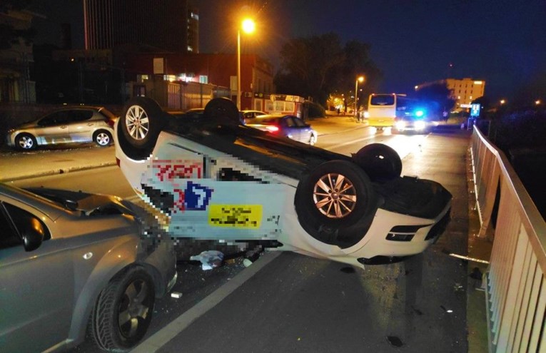 Nesreća u Splitu, auto autoškole završio na krovu
