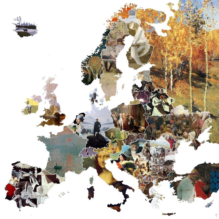 Karta Europe napravljena od slavnih umjetničkih djela, evo koje predstavlja Hrvatsku