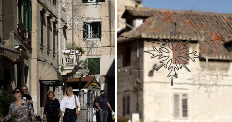 U Splitu su postavljeni prvi božićni ukrasi