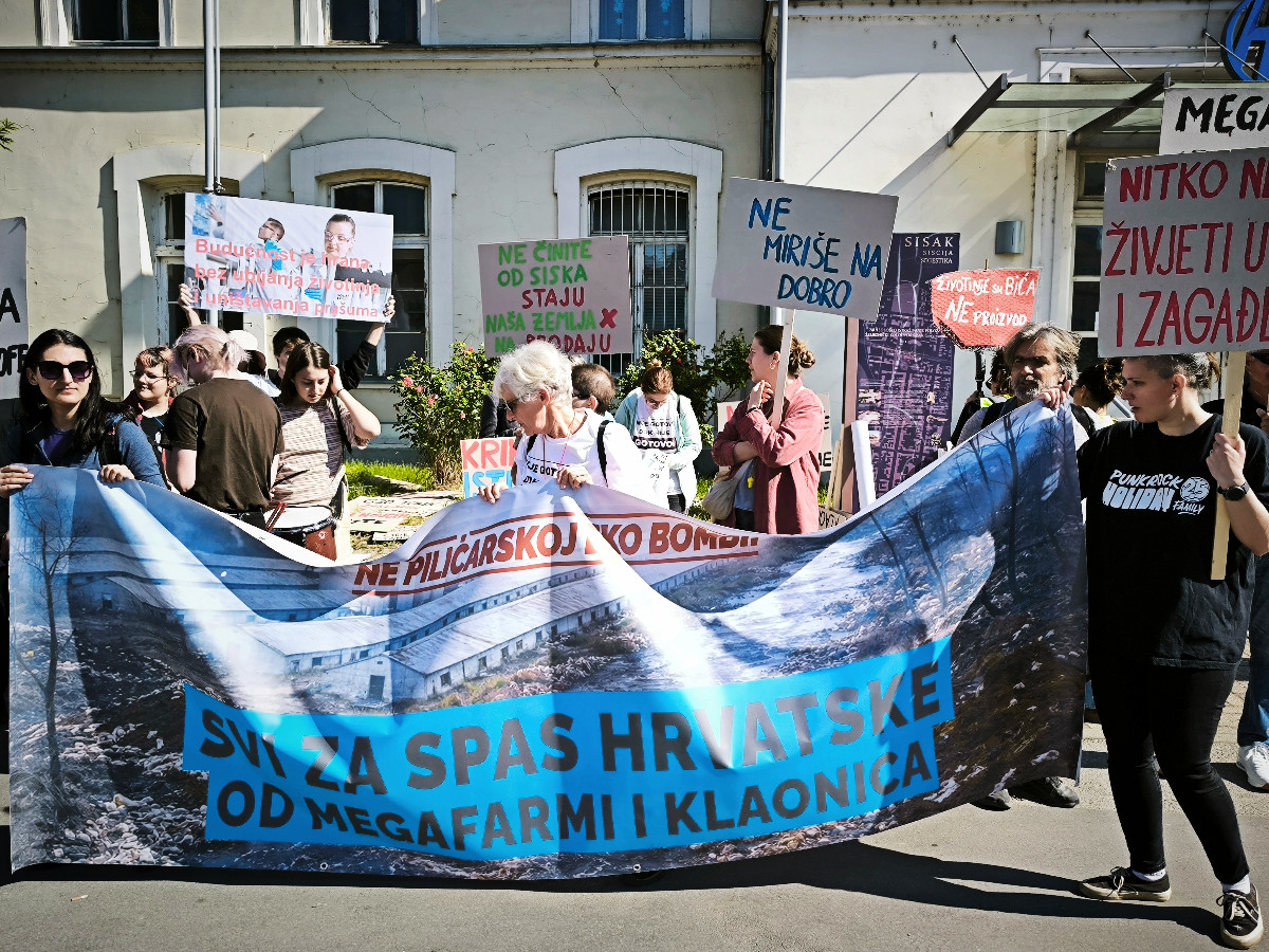 Prosvjed u Sisku protiv megafarmi i klaonica. "Nije gotovo dok nije gotovo"