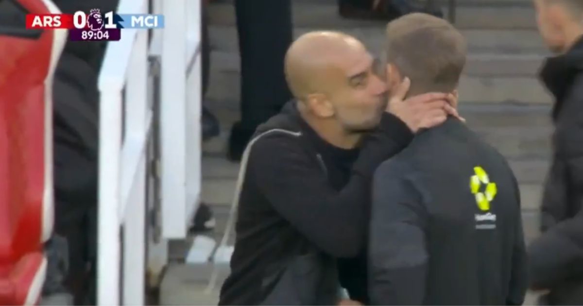 VIDEO Pep usred derbija kod Arsenala zgrabio i poljubio četvrtog suca