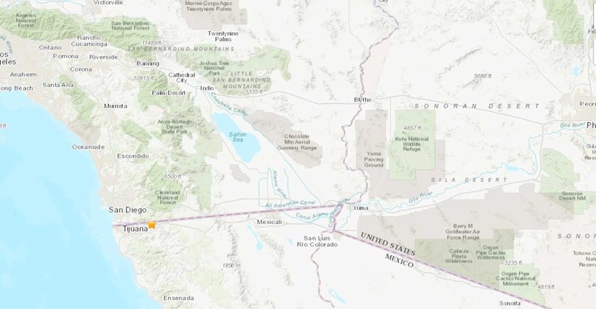 Istodobni potresi u dva različita rasjeda kod San Diega