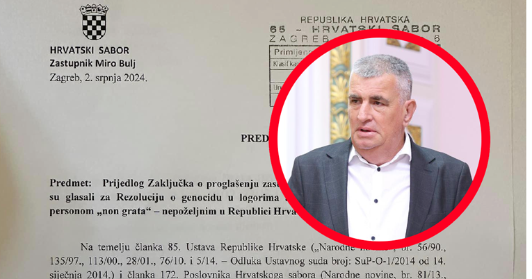 Bulj: One koji su glasali za Rezoluciju o Jasenovcu proglasite personom non grata