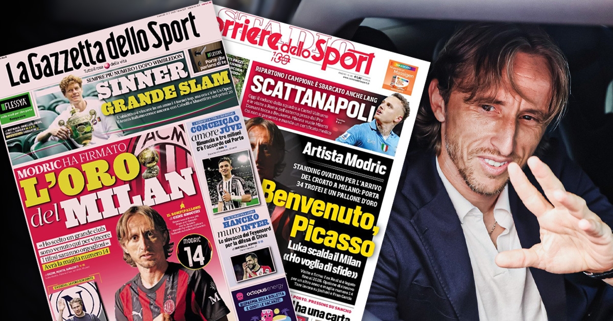 Modrić na naslovnicama u Italiji: Umjetnik. Milanovo zlato