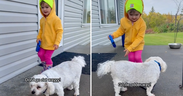 Djevojčica htjela pomoći psu da se otpetlja iz povodca pa nasmijala ljude do suza