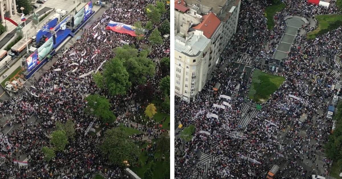 Koliko je ljudi zapravo bilo na Vučićevom skupu? Objavljena snimka dronom