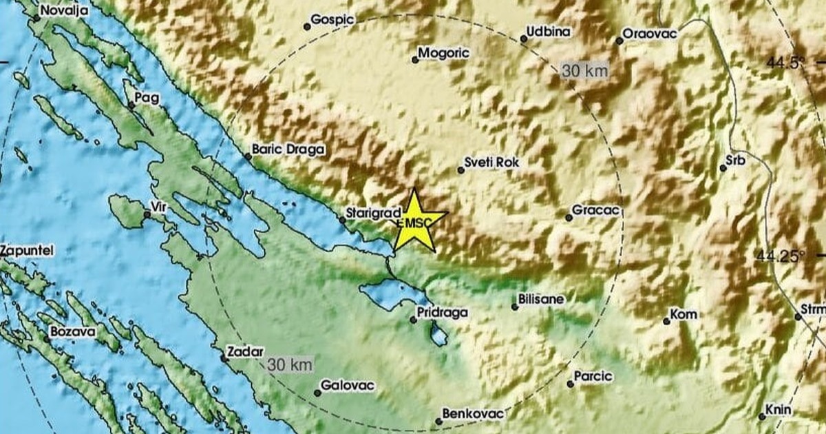 Potres magnitude 2.7 kod Zadra