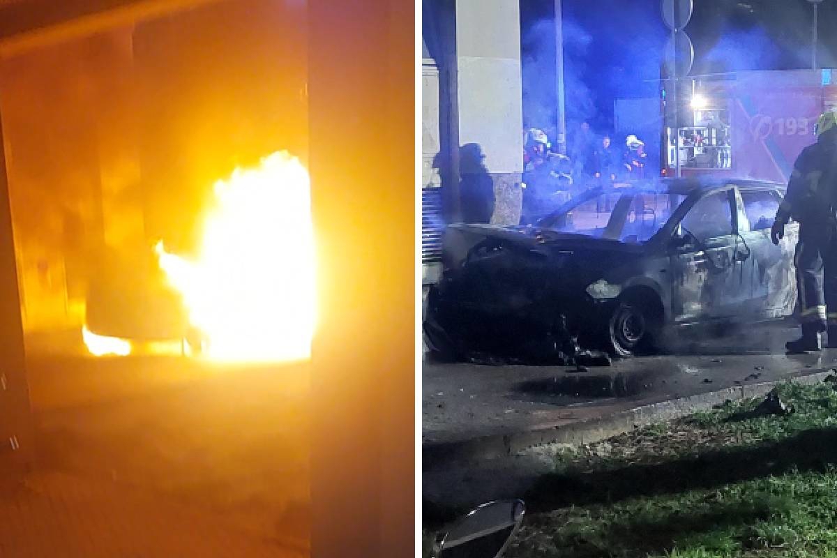 Autom se u Zagrebu zabio u zgradu. Hyundai potpuno izgorio