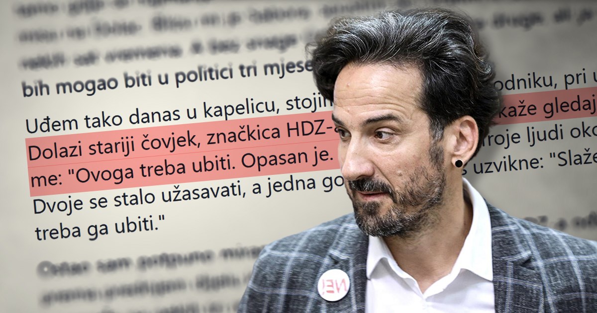 Miletić: Čovjek sa značkom HDZ-a mi je prijetio ubojstvom. Nisam ga prijavio