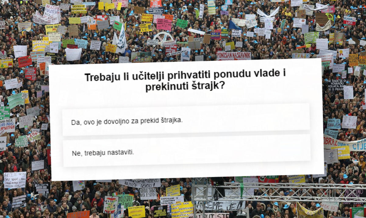 ANKETA Trebaju li učitelji prihvatiti Plenkovićevu ponudu ili nastaviti štrajk?