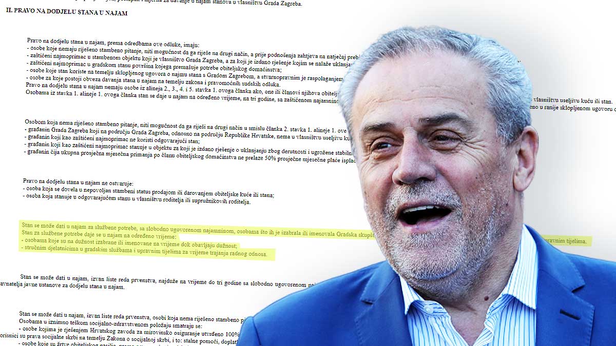 Ljudi iz Bandićevog ureda dobili gradske stanove za prosječno 300 kuna mjesečno
