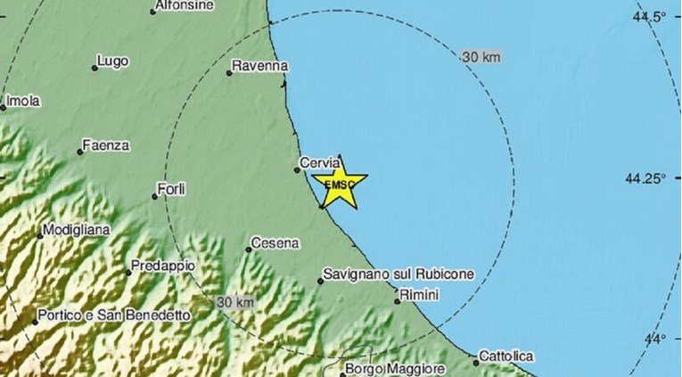 Potres u Italiji magnitude 4.4 po Richteru