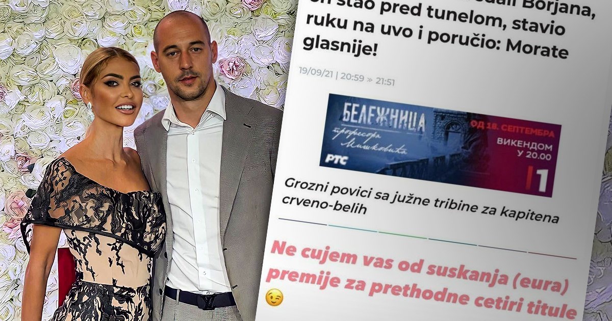 Grobari vrijeđali suprugu golmana Zvezde, ona odgovara: Ne čujem vas od šuškanja eura