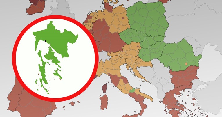 Primorsko-goranska županija: Mi smo u zelenom prema ECDC-evoj karti