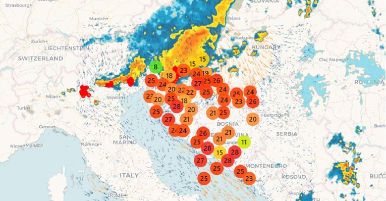 Velika oluja stigla do Hrvatske, izdana upozorenja diljem zemlje