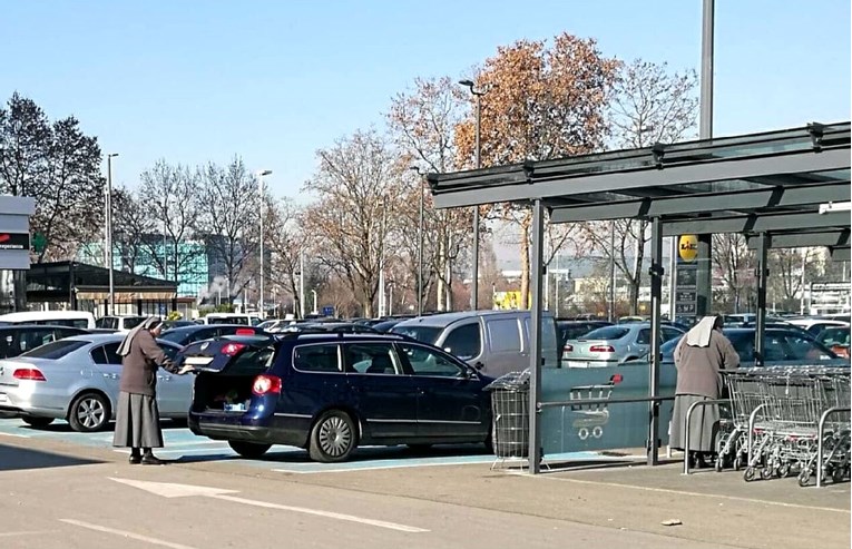 Pogledajte kako parkiraju časne sestre kod zagrebačkog Lidla