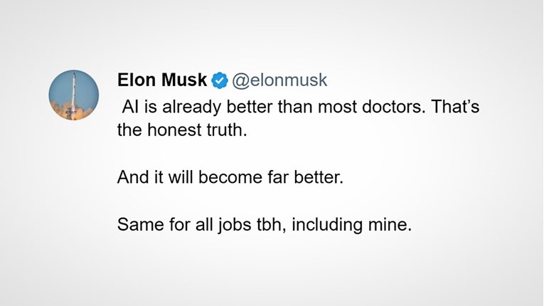 Musk: Umjetna inteligencija će zamijeniti sve poslove, pa čak i moj