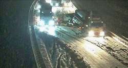 Snijeg pada u Lici, problemi na A1, tunel zatvoren zbog prometne