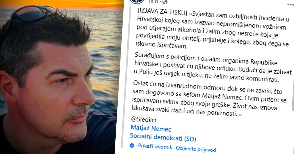 Slovenski političar u Puli vozio s 2.26 promila i krivotvorenom vozačkom. Ispričao se