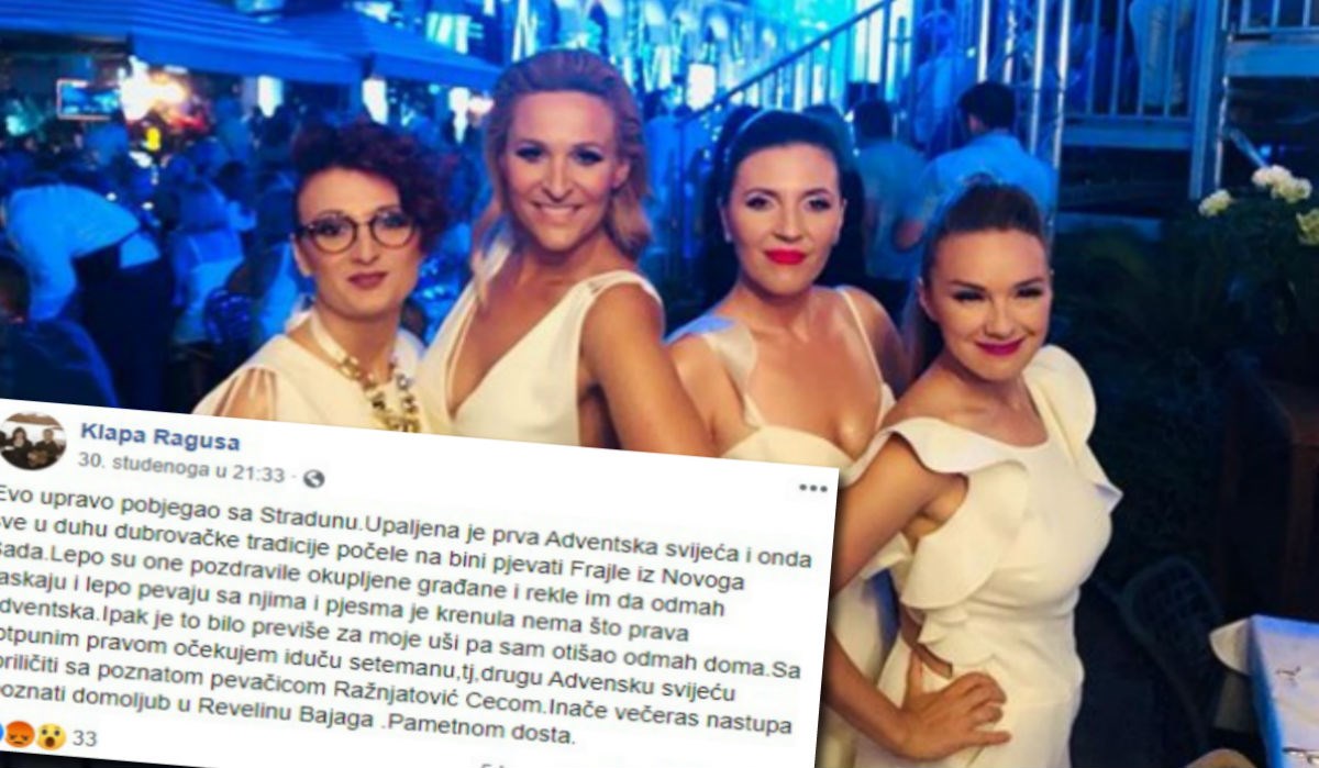 Klapa izvrijeđala The Frajle zbog nastupa u Dubrovniku, usporedili ih s Cecom
