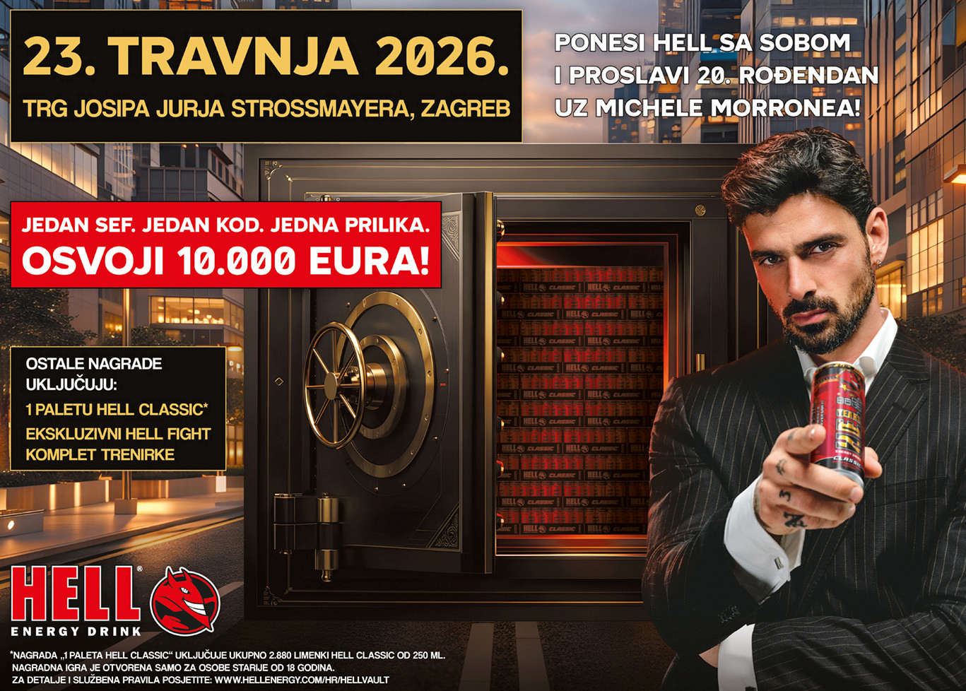 Michele Morrone dolazi na HELL spektakl u Zagreb - otključaj sef i osvoji 10.000 €