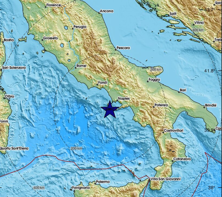 Potres magnitude 5.9 u Tirenskom moru kod talijanske obale