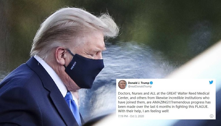 Trump se javio iz bolnice: Osjećam se dobro